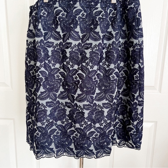 NWT Talbots Woman Blue Lace Floral Special Occasion Skirt Womens Plus Sz 14W - Picture 6 of 14
